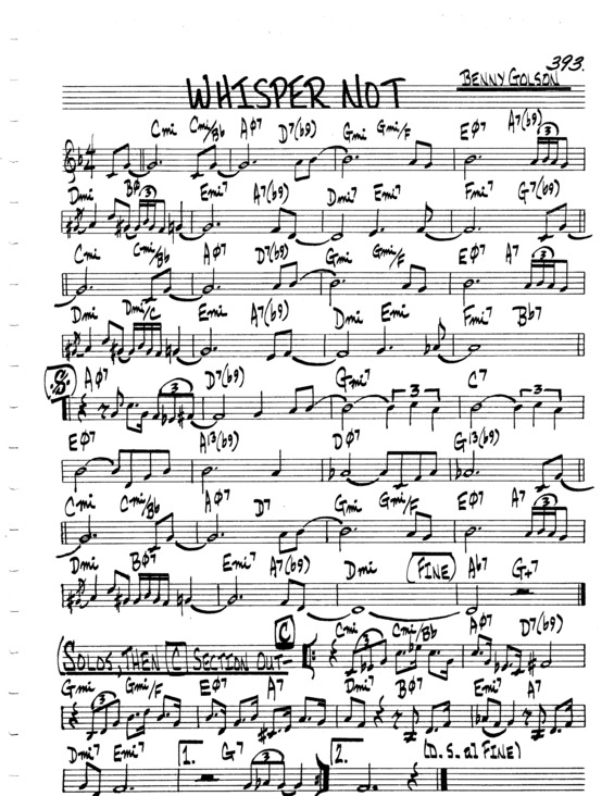 Super Partituras - Whisper Not v.6 (The Real Book Of Jazz), com cifra