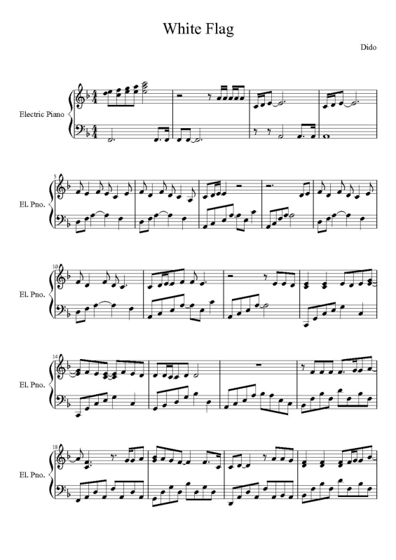 Super Partituras White Flag (Dido)