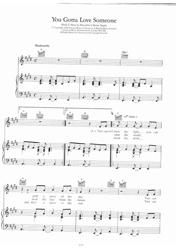 Super Partituras You Gotta Love Someone (Elton John), com cifra