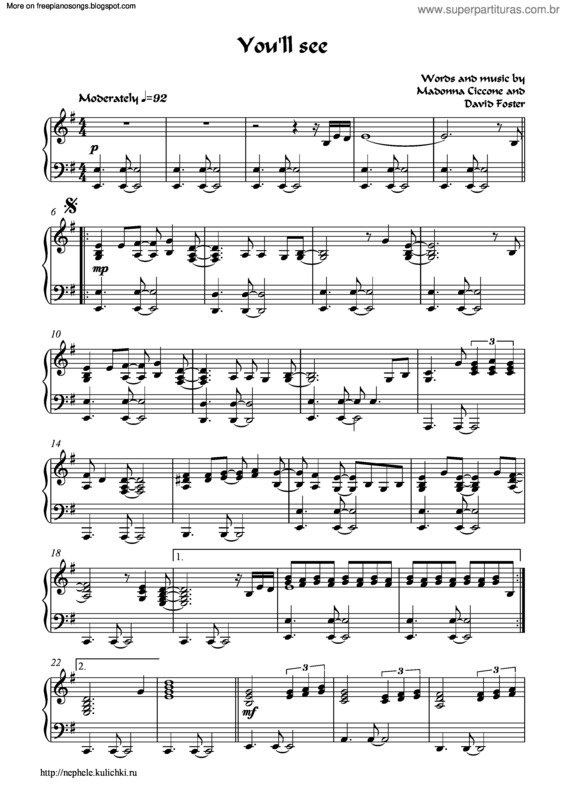 Super Partituras - Youll See v.2 (David Foster)